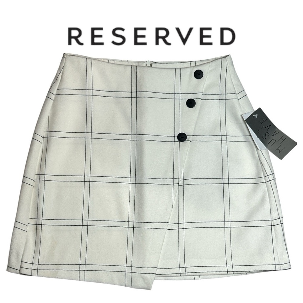 Reserved London Women’s‎ Plaid Faux Wrap Mini Skirt - UK 8 = US 4